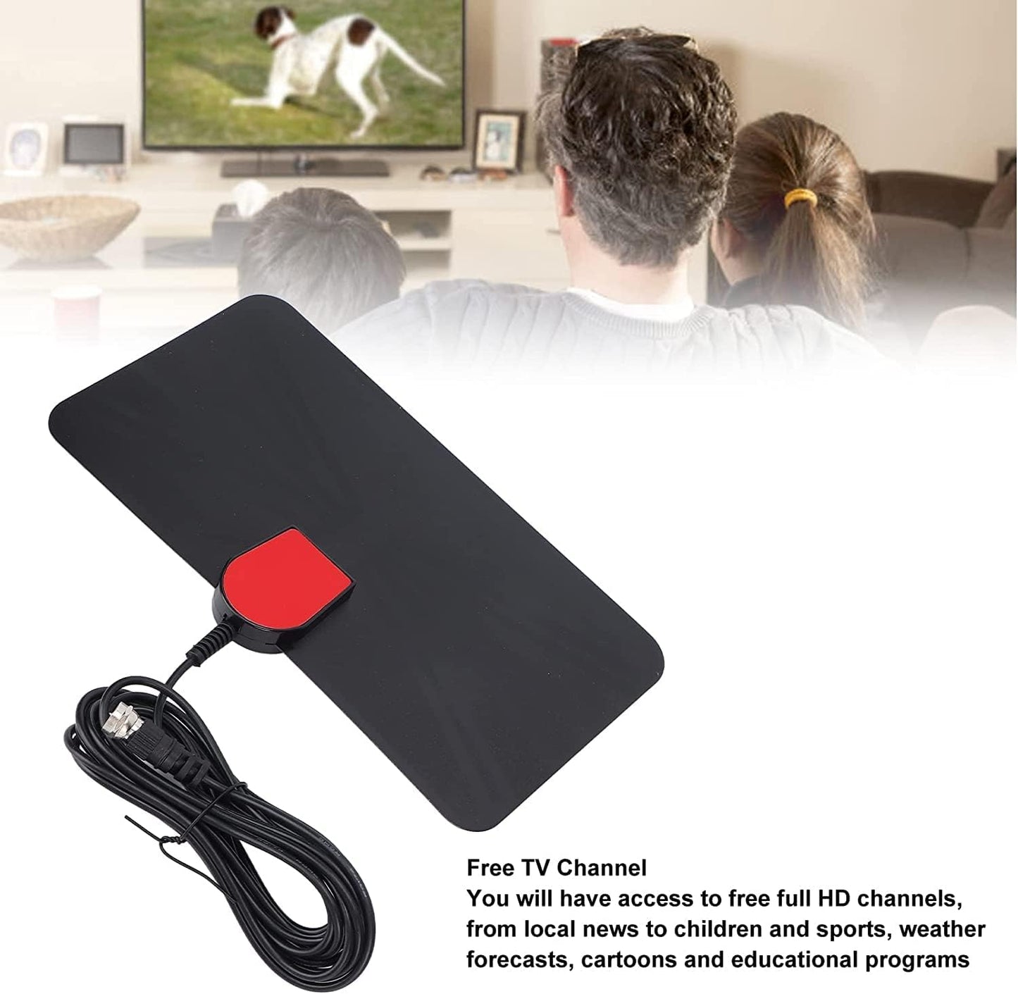 Digital Indoor TV ANTENNA-1080P 4K HDTV Antenna 100 Miles / 160km Receiving Range UHF 470-862MHz