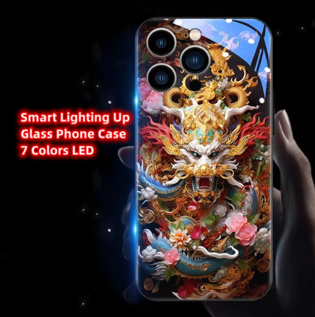 Applicable to China-Chic Zhaocai Dragon applicable to Apple glass phone case