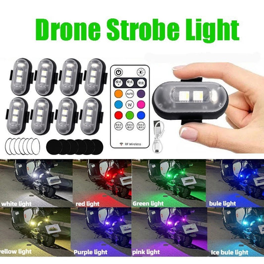 Wireless remote control aircraft light, car and motorcycle universal colorful flashing warning light, drone pilot light, charging