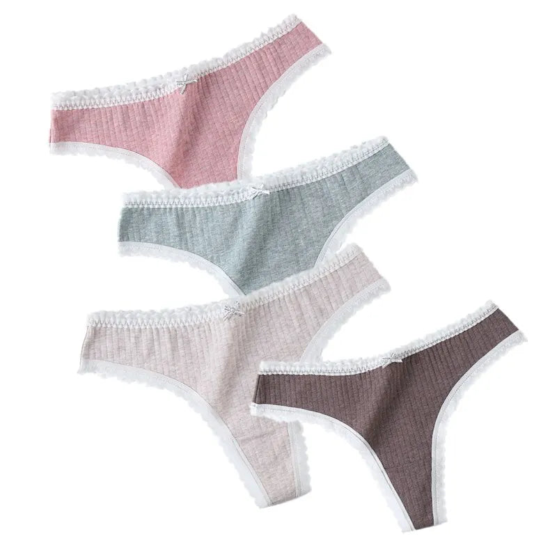 3 Pcs/Set Women Panties G-String Underwear Fashion Thong Sexy Cotton Panties Ladies G-string Soft Lingerie Solid Low Rise Panty